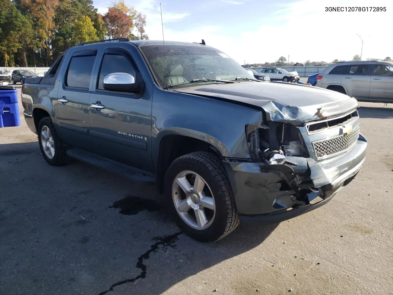 2008 Chevrolet Avalanche C1500 VIN: 3GNEC12078G172895 Lot: 79164654