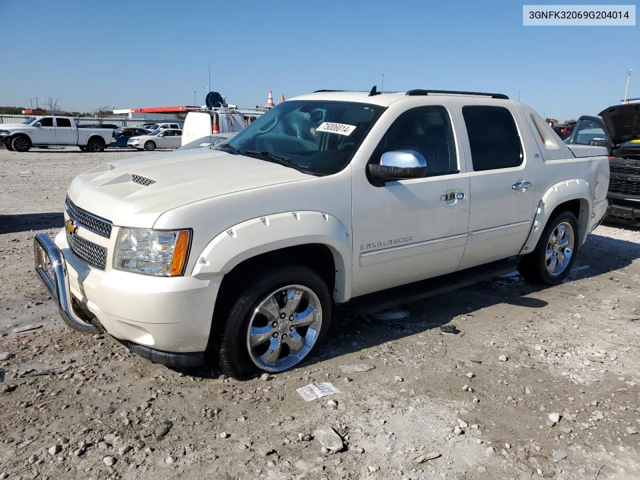 2009 Chevrolet Avalanche K1500 Ltz VIN: 3GNFK32069G204014 Lot: 75006014