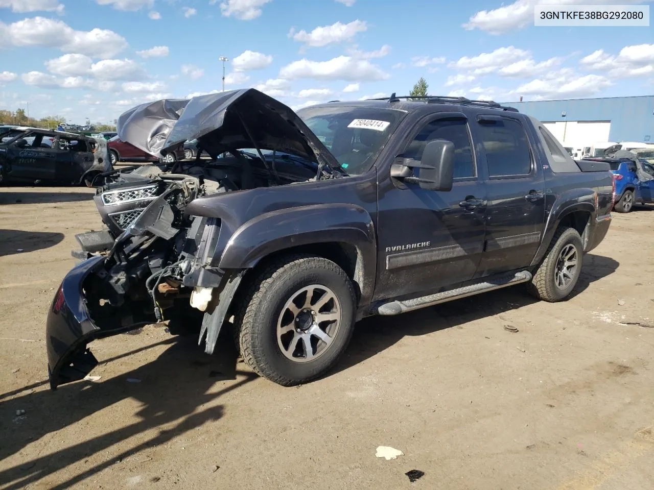 2011 Chevrolet Avalanche Lt VIN: 3GNTKFE38BG292080 Lot: 75040414