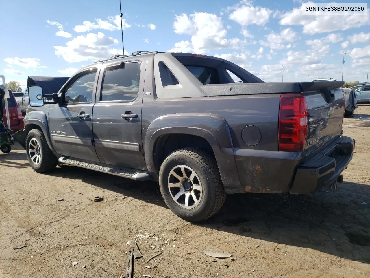 2011 Chevrolet Avalanche Lt VIN: 3GNTKFE38BG292080 Lot: 75040414