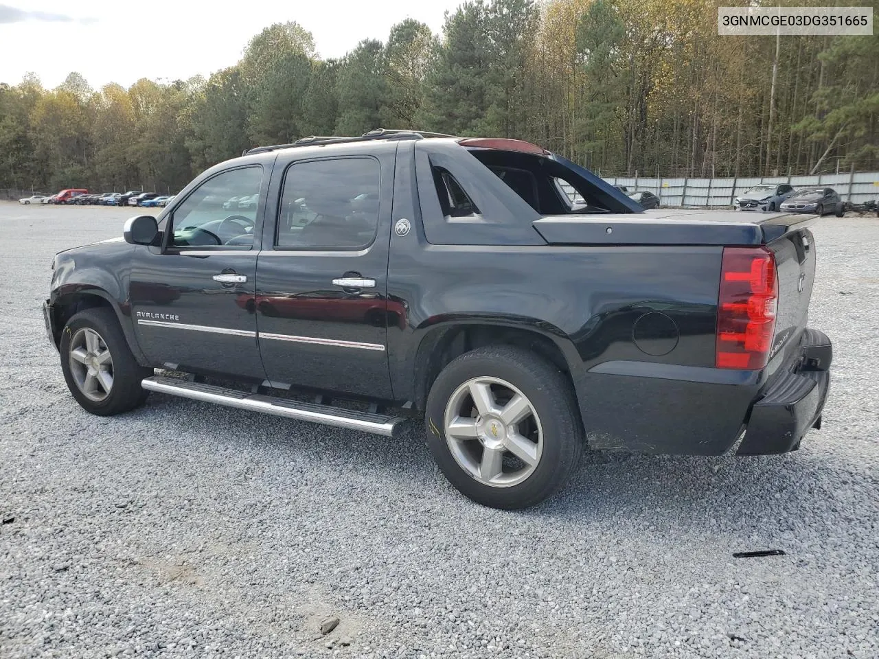 2013 Chevrolet Avalanche Ltz VIN: 3GNMCGE03DG351665 Lot: 80685674