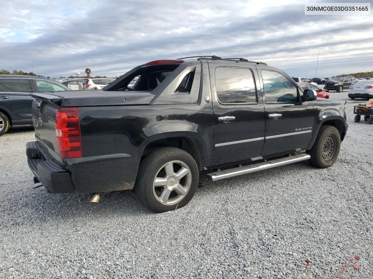 2013 Chevrolet Avalanche Ltz VIN: 3GNMCGE03DG351665 Lot: 80685674