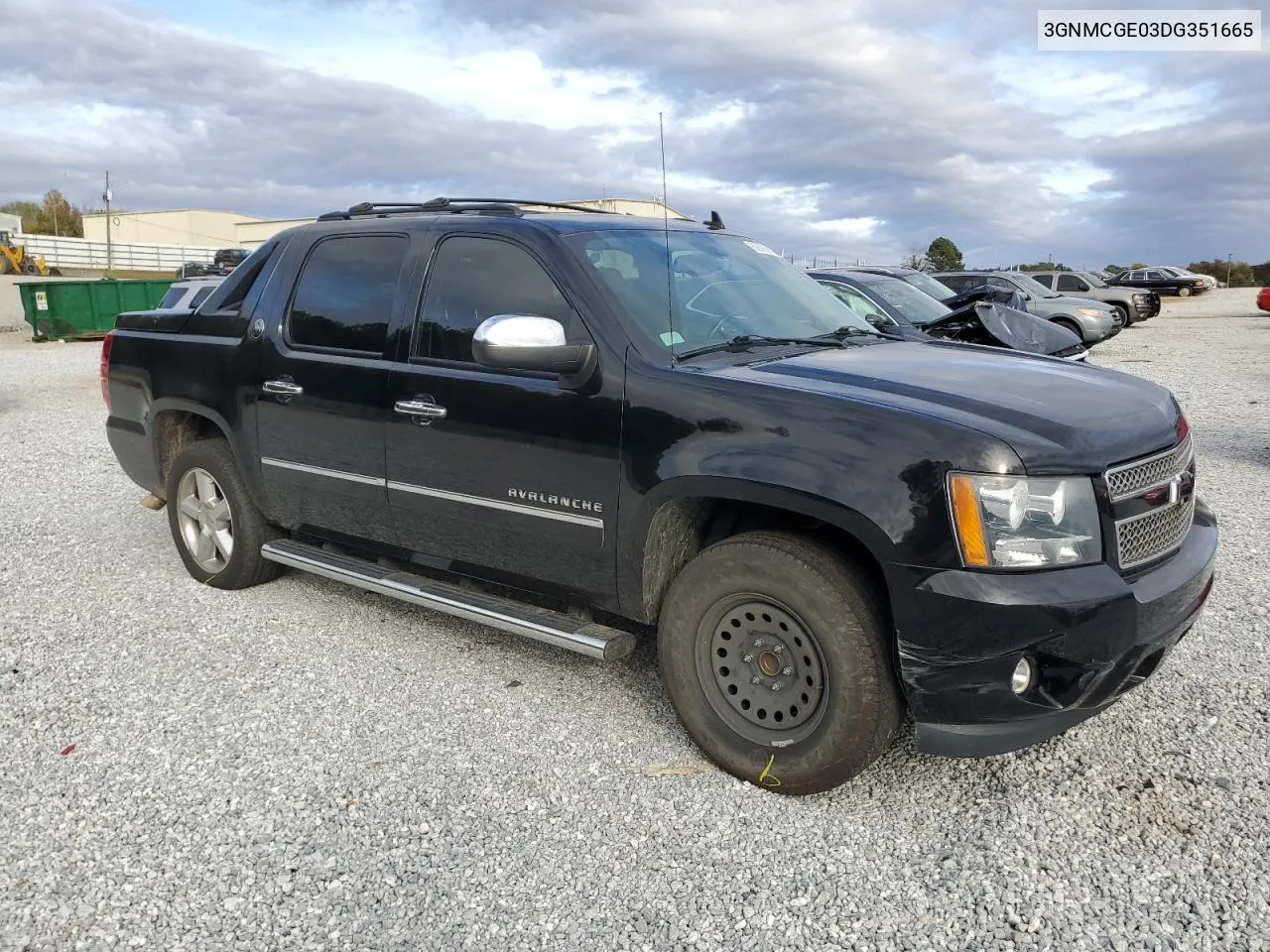 2013 Chevrolet Avalanche Ltz VIN: 3GNMCGE03DG351665 Lot: 80685674