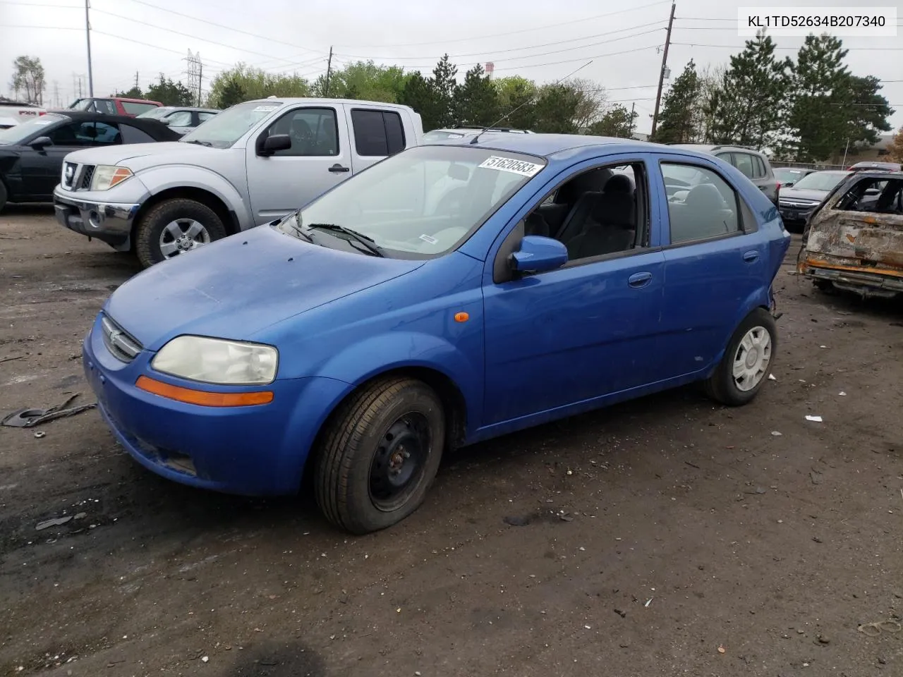 2004 Chevrolet Aveo VIN: KL1TD52634B207340 Lot: 51620583