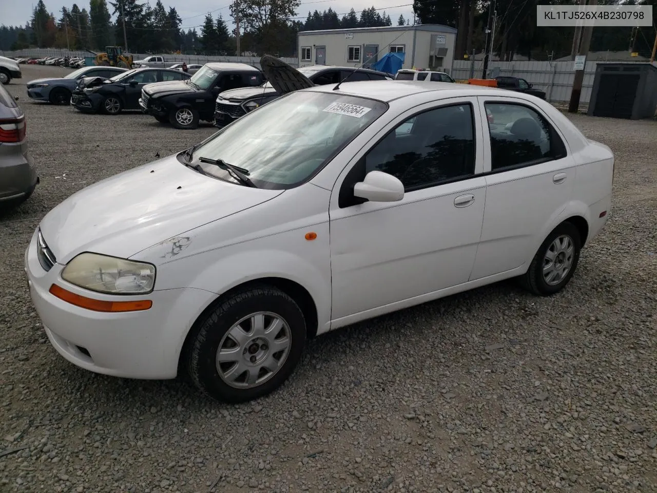 2004 Chevrolet Aveo Ls VIN: KL1TJ526X4B230798 Lot: 75946564