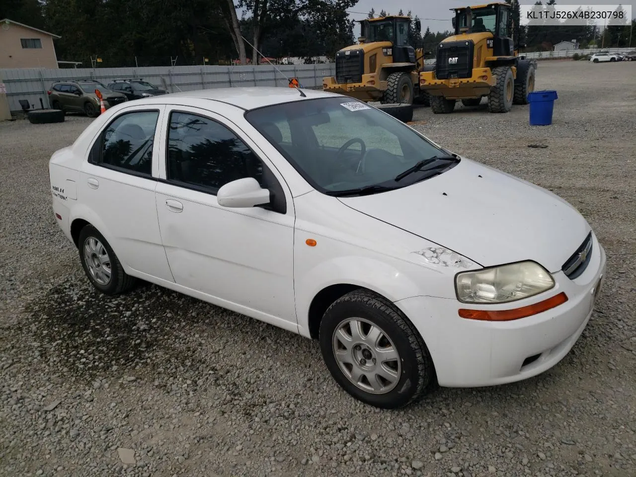 2004 Chevrolet Aveo Ls VIN: KL1TJ526X4B230798 Lot: 75946564