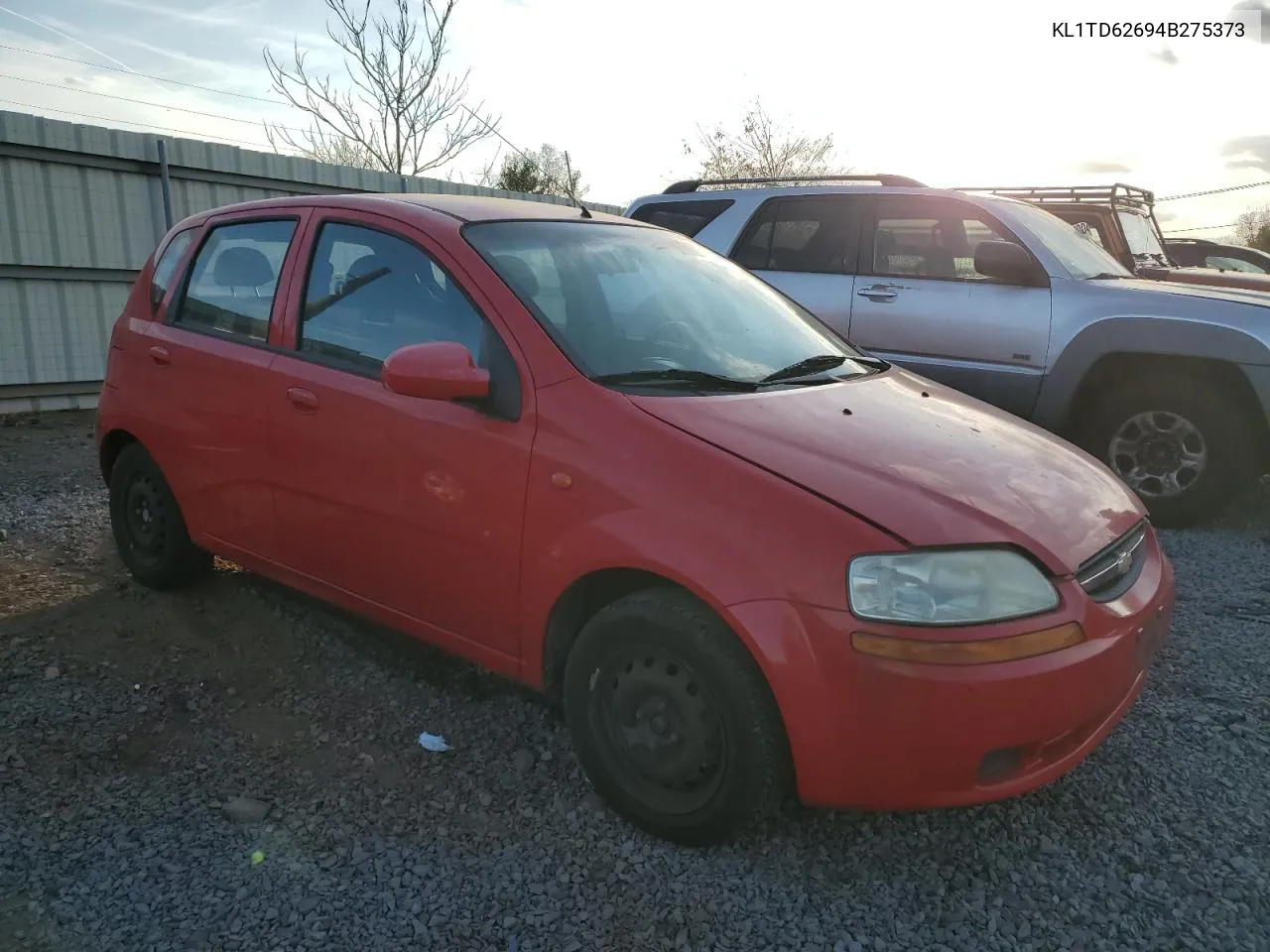 2004 Chevrolet Aveo VIN: KL1TD62694B275373 Lot: 79531844