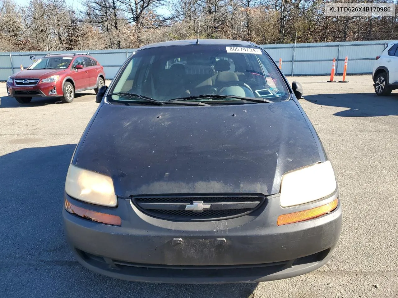 2004 Chevrolet Aveo VIN: KL1TD626X4B170986 Lot: 80579734