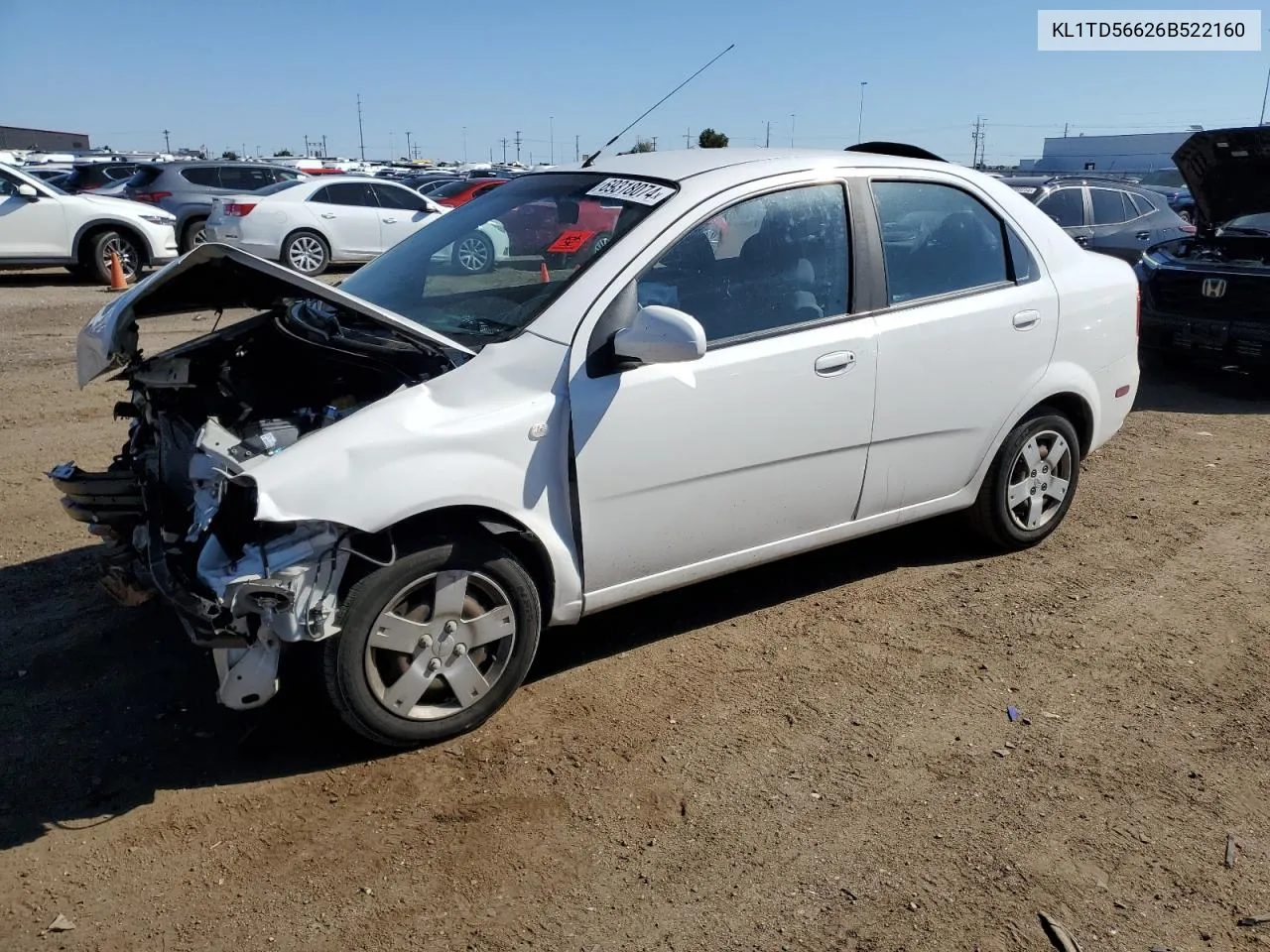 2006 Chevrolet Aveo Base VIN: KL1TD56626B522160 Lot: 69318074