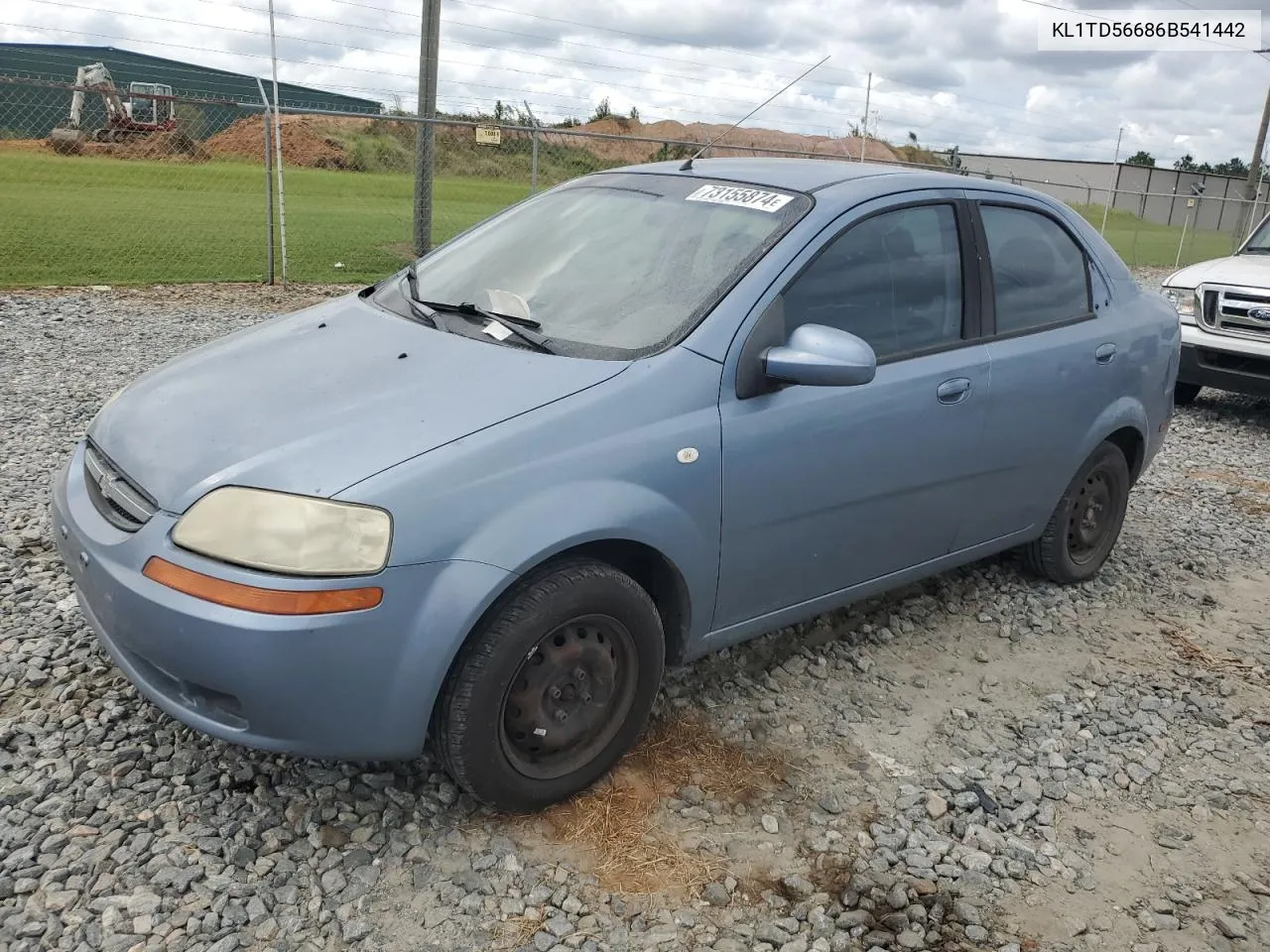 2006 Chevrolet Aveo Base VIN: KL1TD56686B541442 Lot: 73155874