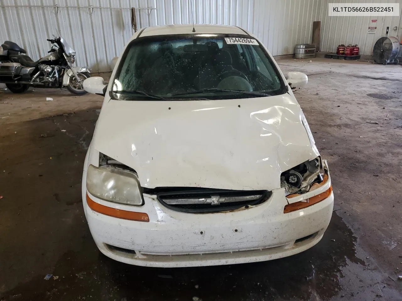 2006 Chevrolet Aveo Base VIN: KL1TD56626B522451 Lot: 75442694