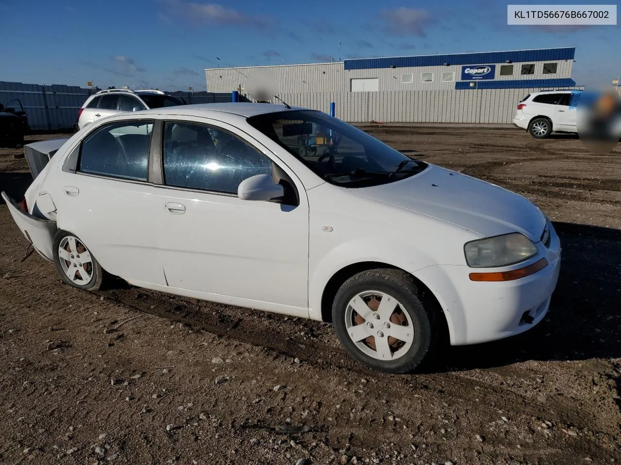 2006 Chevrolet Aveo Base VIN: KL1TD56676B667002 Lot: 78180674