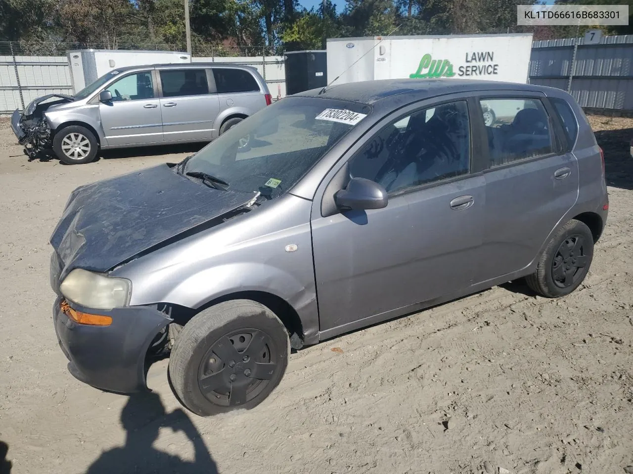 2006 Chevrolet Aveo Base VIN: KL1TD66616B683301 Lot: 78302204