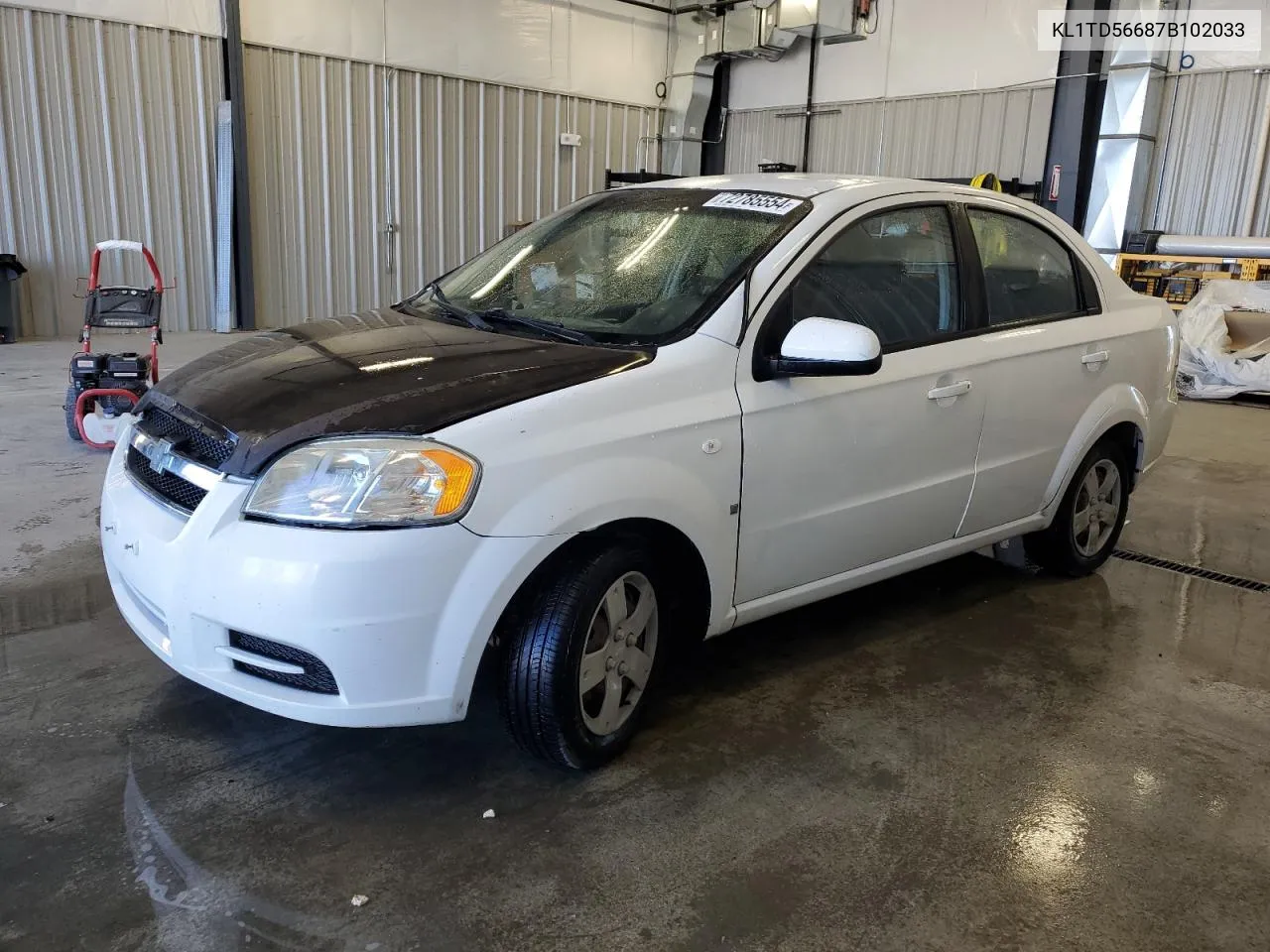 2007 Chevrolet Aveo Base VIN: KL1TD56687B102033 Lot: 72785554