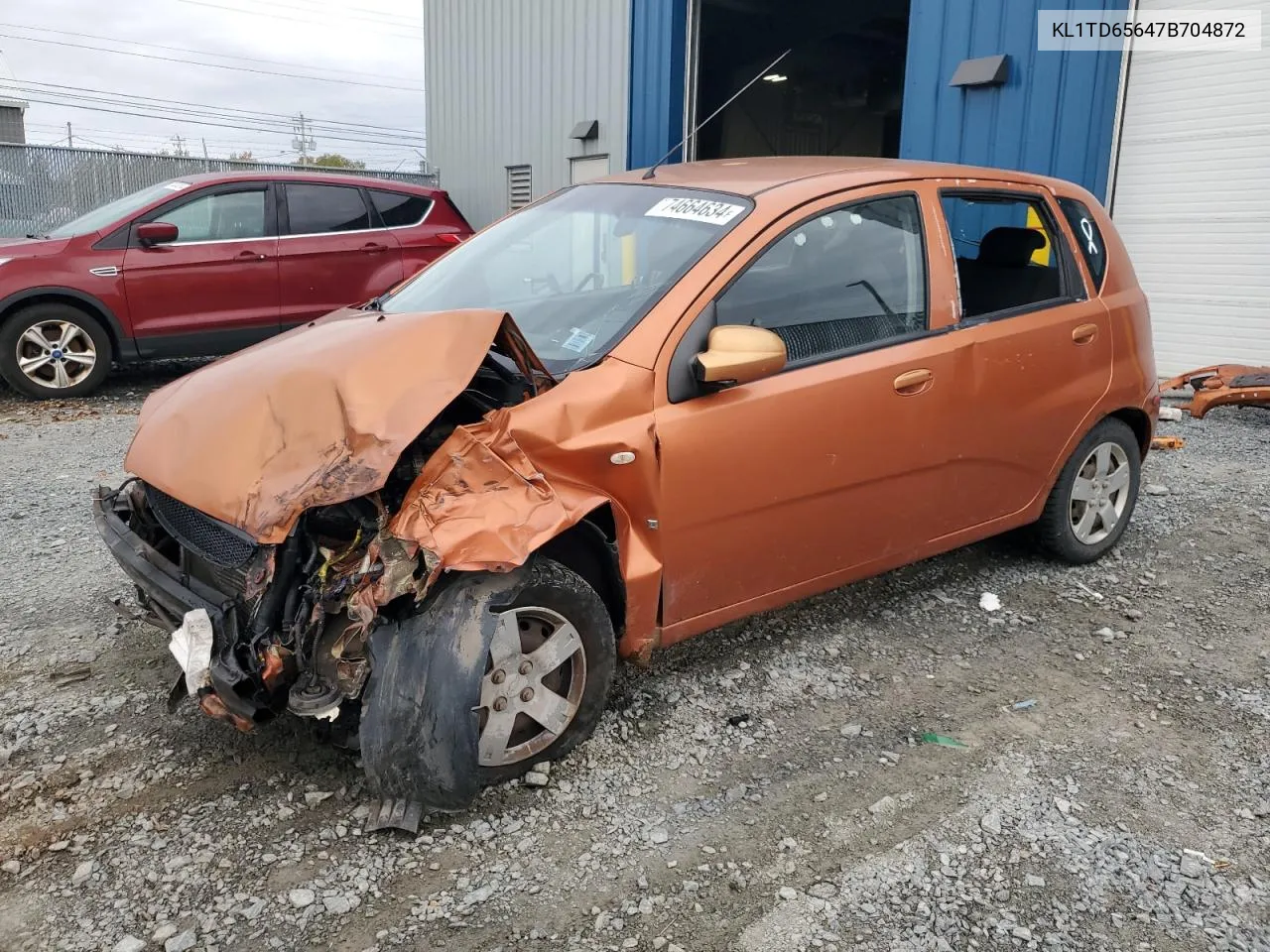 2007 Chevrolet Aveo Base VIN: KL1TD65647B704872 Lot: 74664634