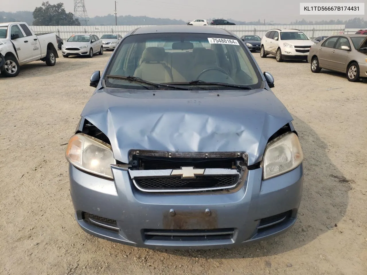 2007 Chevrolet Aveo Base VIN: KL1TD56667B174431 Lot: 75480164