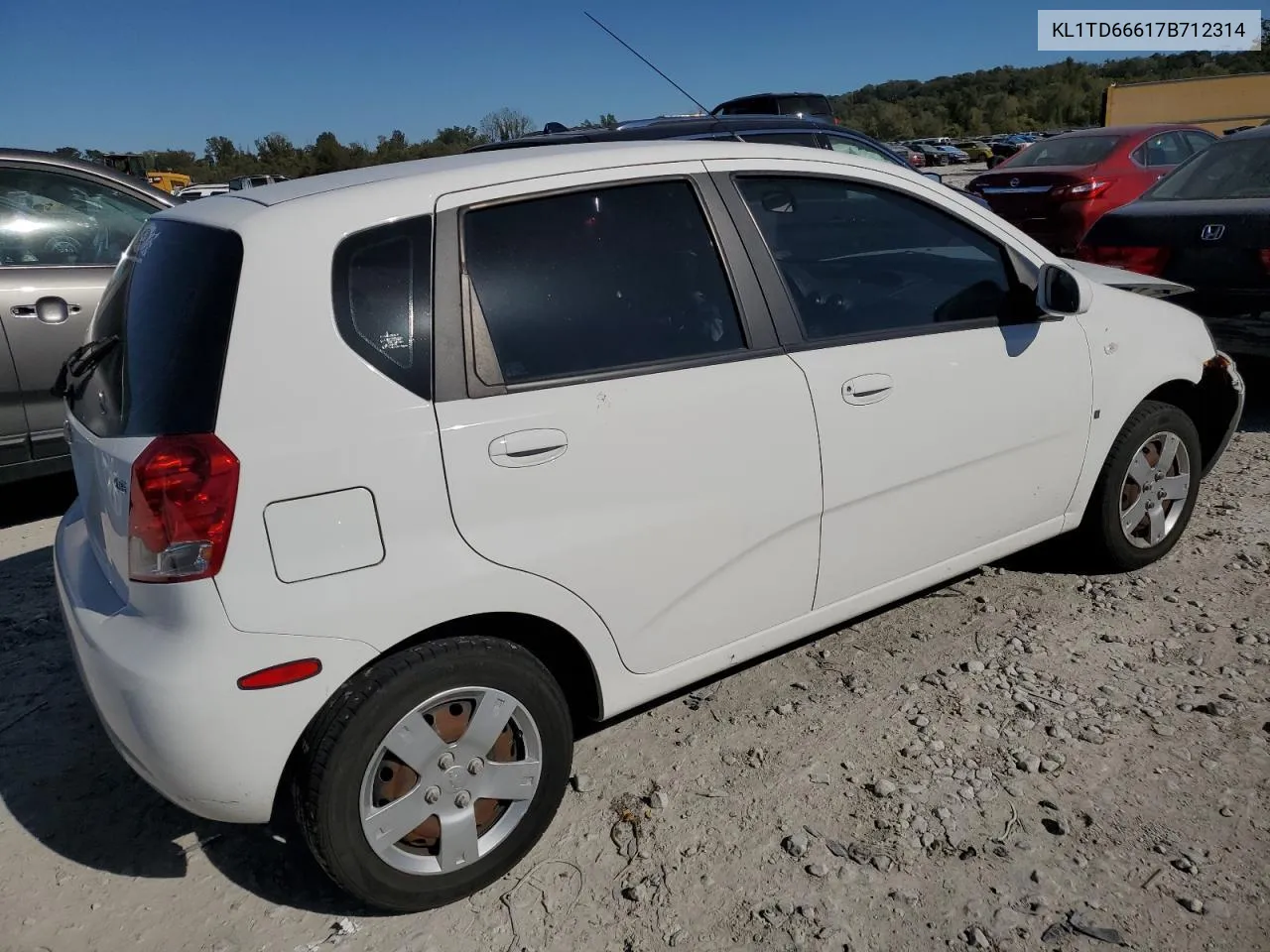 2007 Chevrolet Aveo Base VIN: KL1TD66617B712314 Lot: 76208414