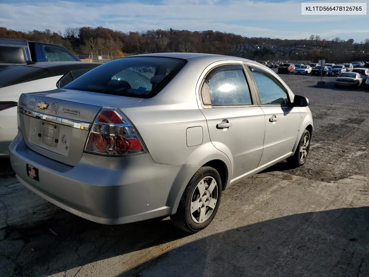 2007 Chevrolet Aveo Base VIN: KL1TD56647B126765 Lot: 79535584