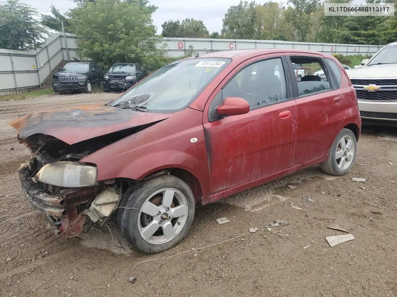 2008 Chevrolet Aveo Base VIN: KL1TD66648B113117 Lot: 70041284