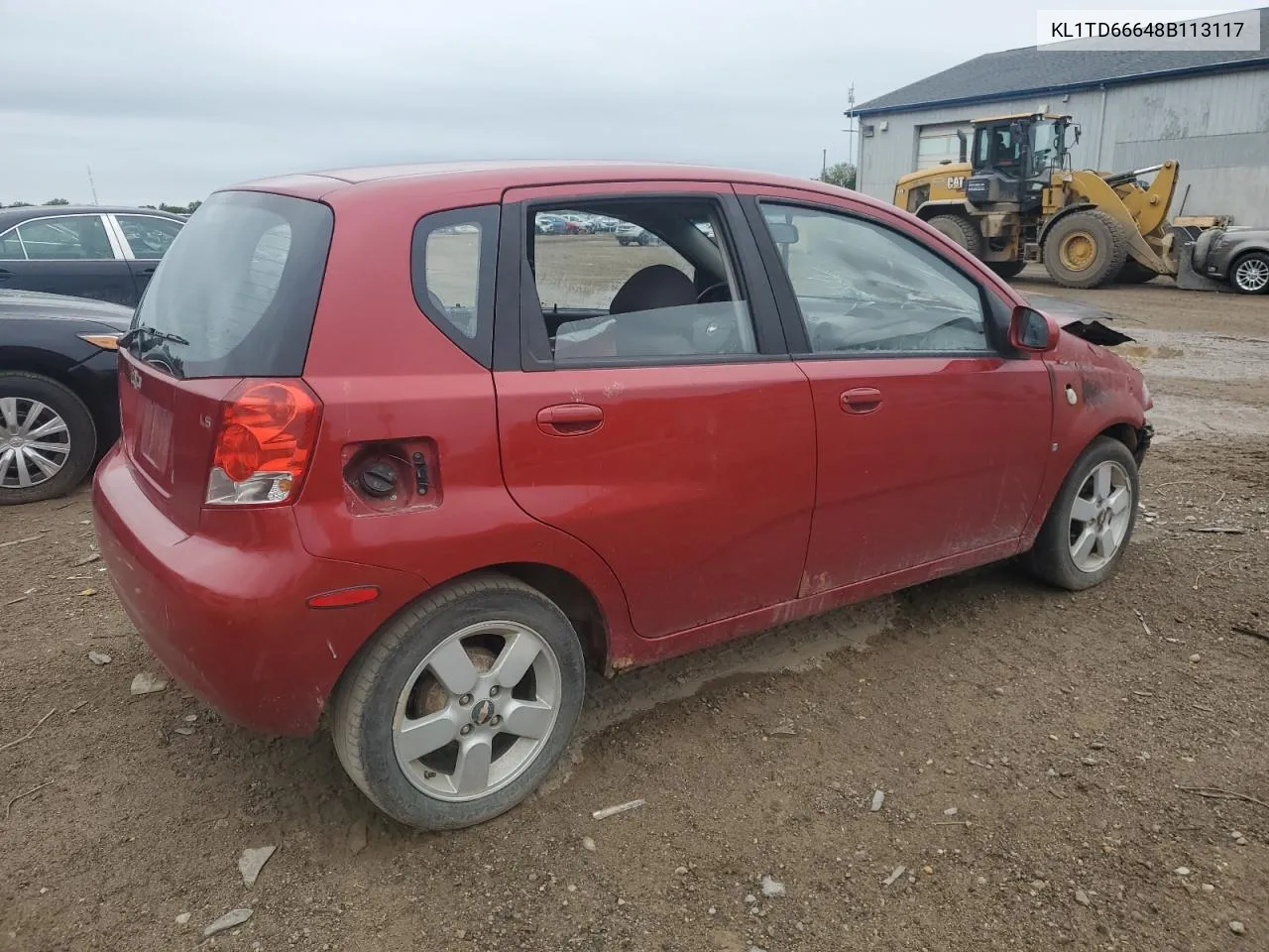 2008 Chevrolet Aveo Base VIN: KL1TD66648B113117 Lot: 70041284