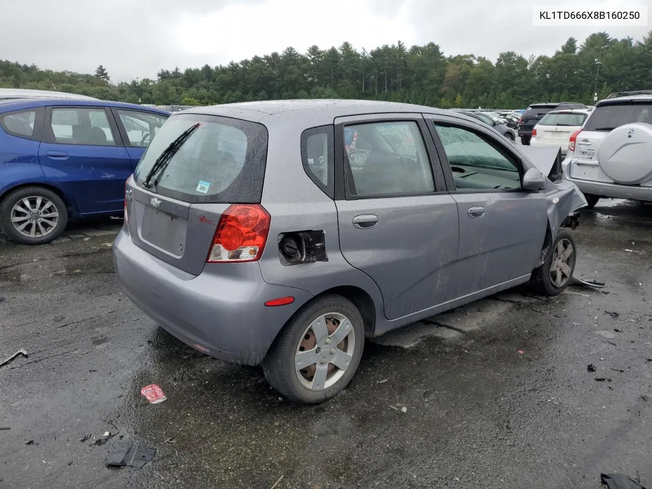 2008 Chevrolet Aveo Base VIN: KL1TD666X8B160250 Lot: 70374524