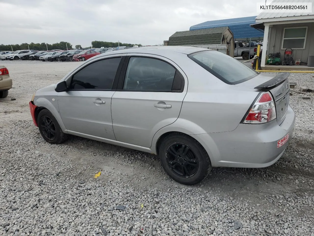 2008 Chevrolet Aveo Base VIN: KL1TD56648B204561 Lot: 71602294