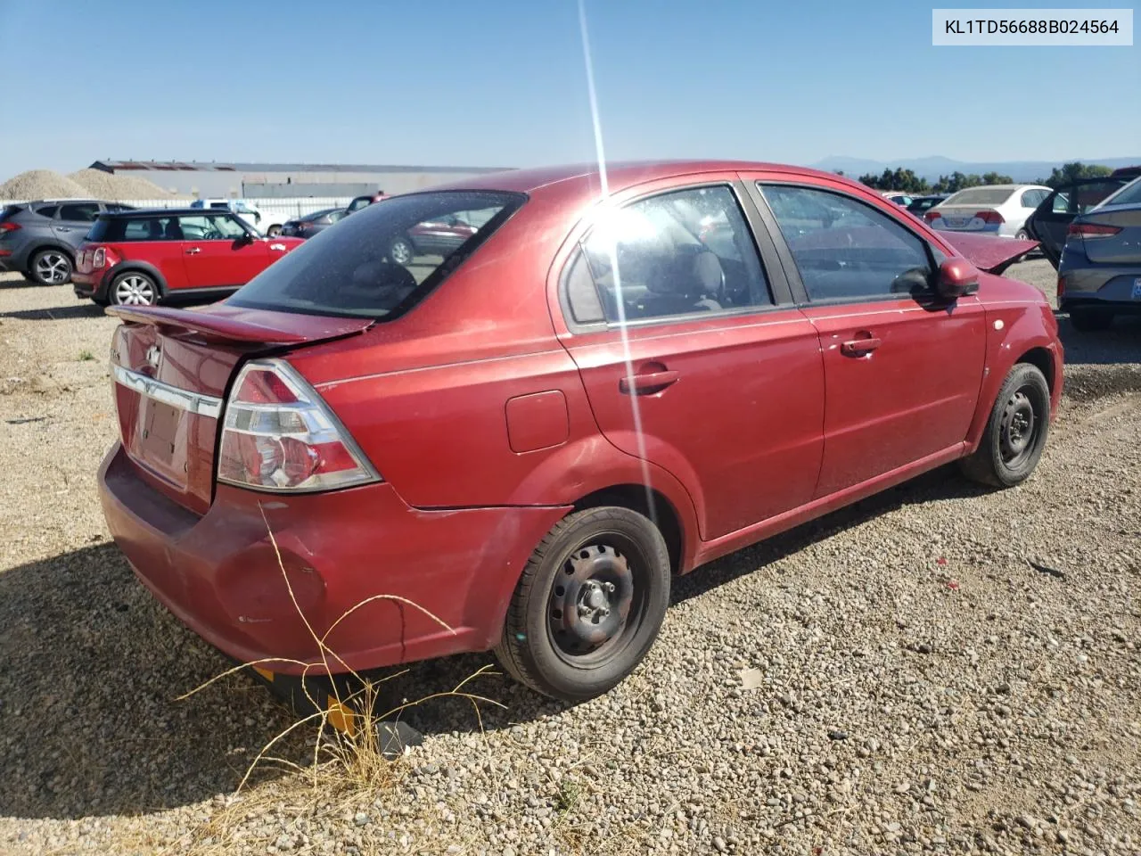 2008 Chevrolet Aveo Base VIN: KL1TD56688B024564 Lot: 72015324