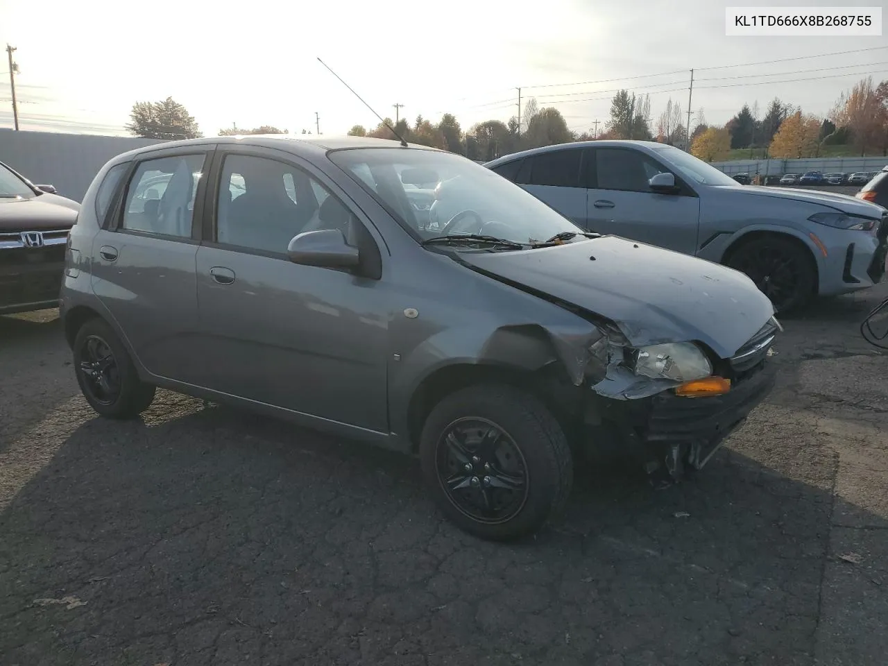 2008 Chevrolet Aveo Base VIN: KL1TD666X8B268755 Lot: 80104304