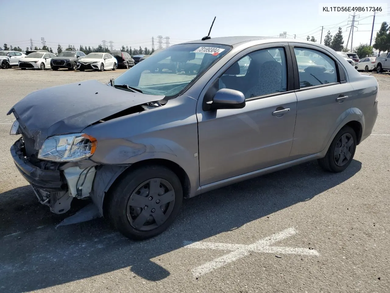 2009 Chevrolet Aveo Ls VIN: KL1TD56E49B617346 Lot: 73189304