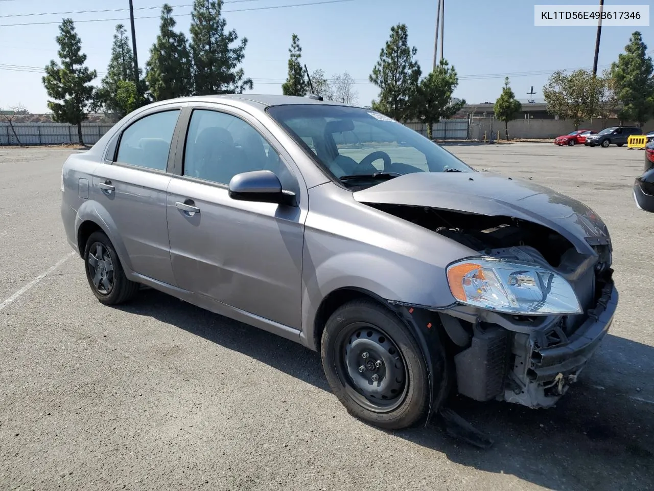 2009 Chevrolet Aveo Ls VIN: KL1TD56E49B617346 Lot: 73189304