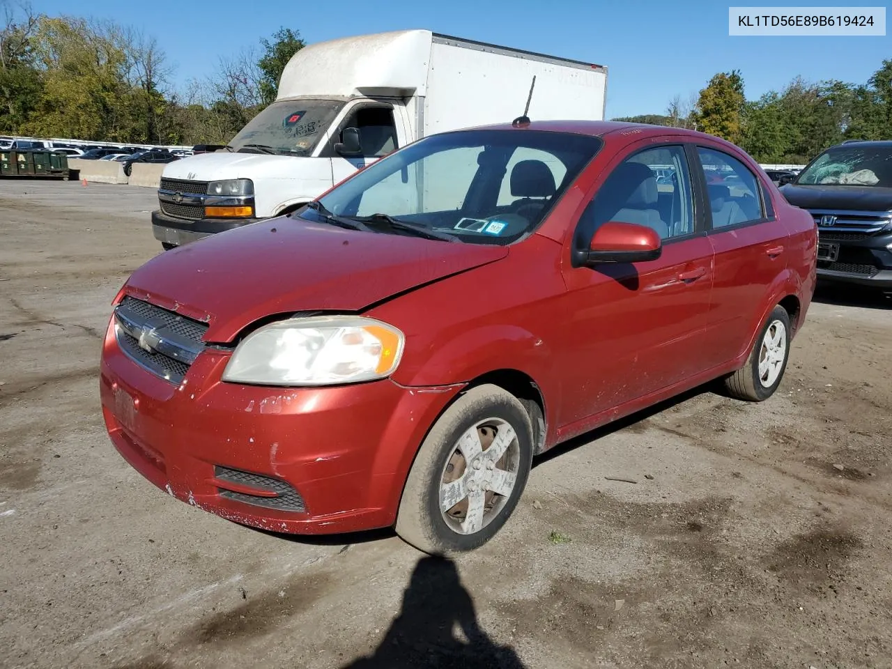 2009 Chevrolet Aveo Ls VIN: KL1TD56E89B619424 Lot: 74973684