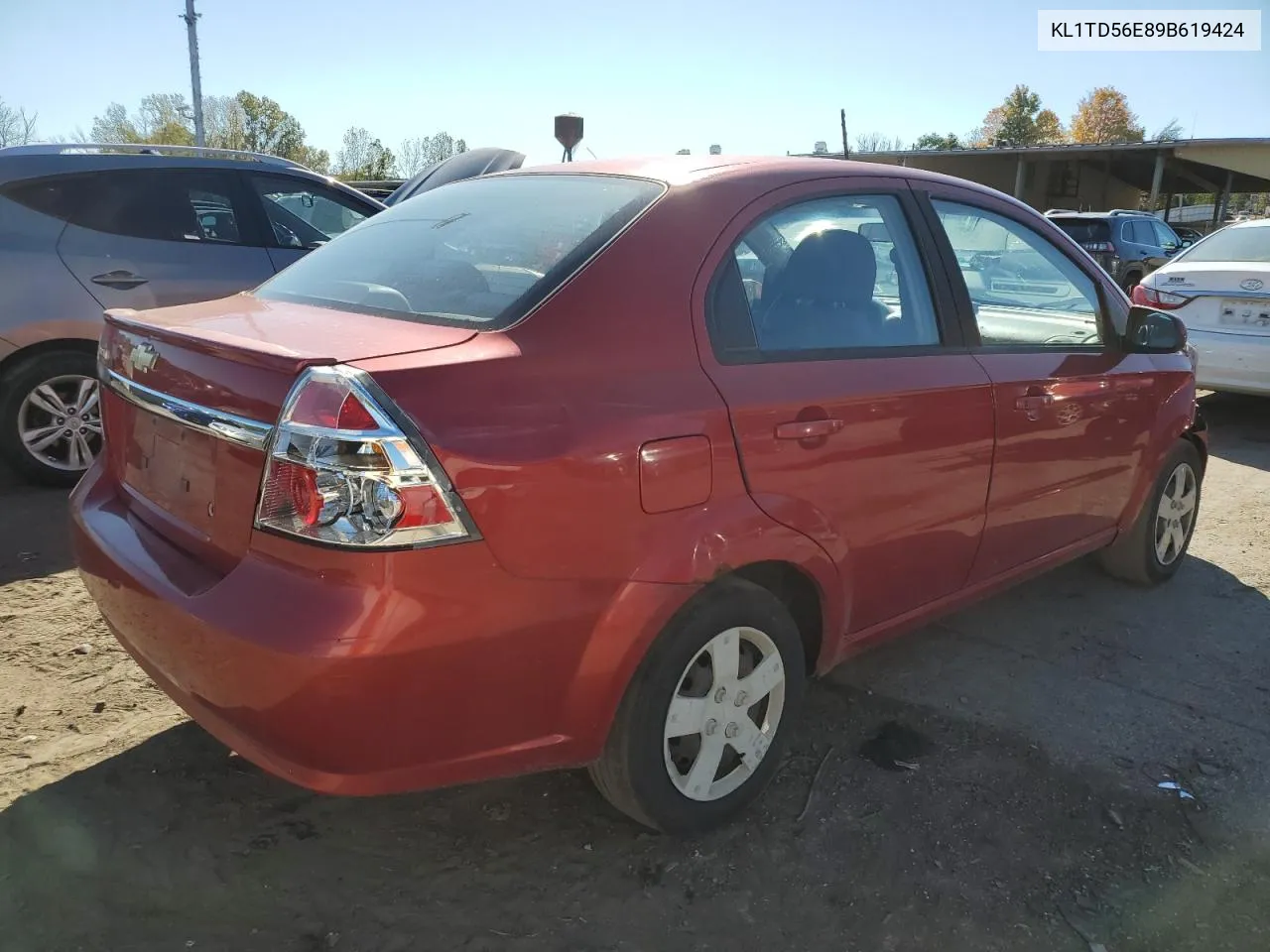 2009 Chevrolet Aveo Ls VIN: KL1TD56E89B619424 Lot: 74973684