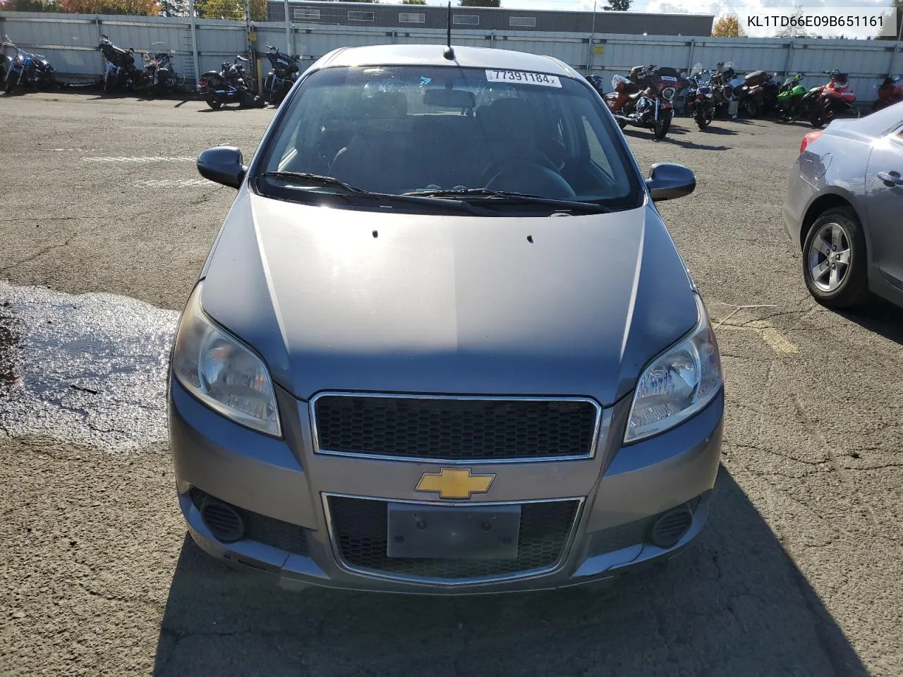 2009 Chevrolet Aveo Ls VIN: KL1TD66E09B651161 Lot: 77391184