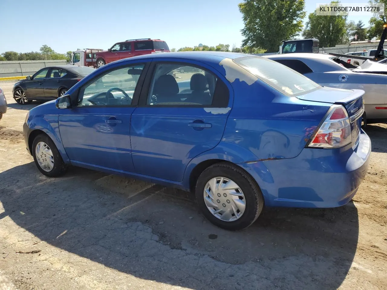 2010 Chevrolet Aveo Ls VIN: KL1TD5DE7AB112778 Lot: 73004954