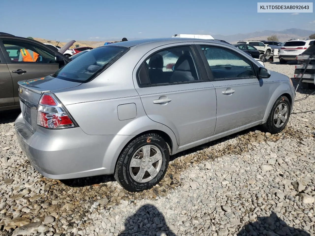 2010 Chevrolet Aveo Ls VIN: KL1TD5DE3AB092643 Lot: 74126394