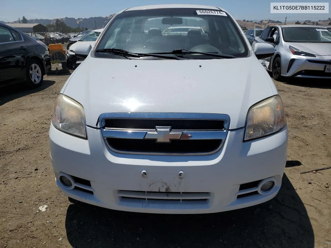 2011 Chevrolet Aveo Lt VIN: KL1TG5DE7BB115222 Lot: 66026774