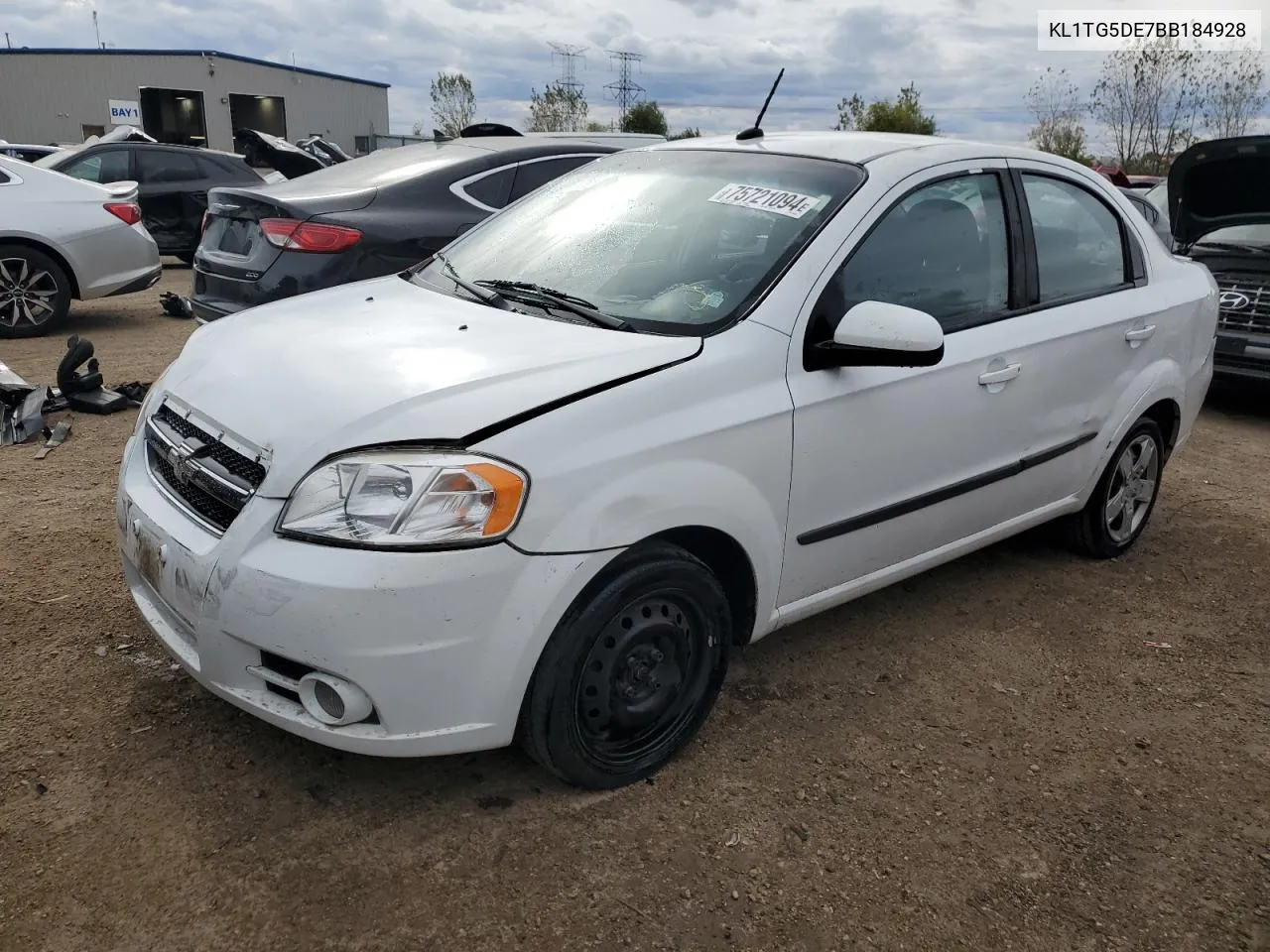 2011 Chevrolet Aveo Lt VIN: KL1TG5DE7BB184928 Lot: 75721094