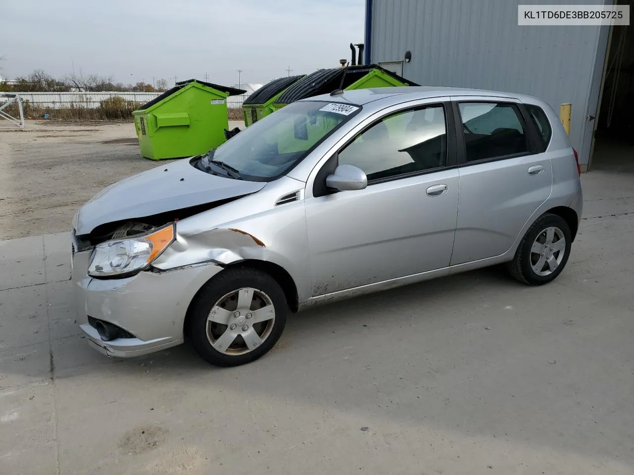 2011 Chevrolet Aveo Ls VIN: KL1TD6DE3BB205725 Lot: 77129904