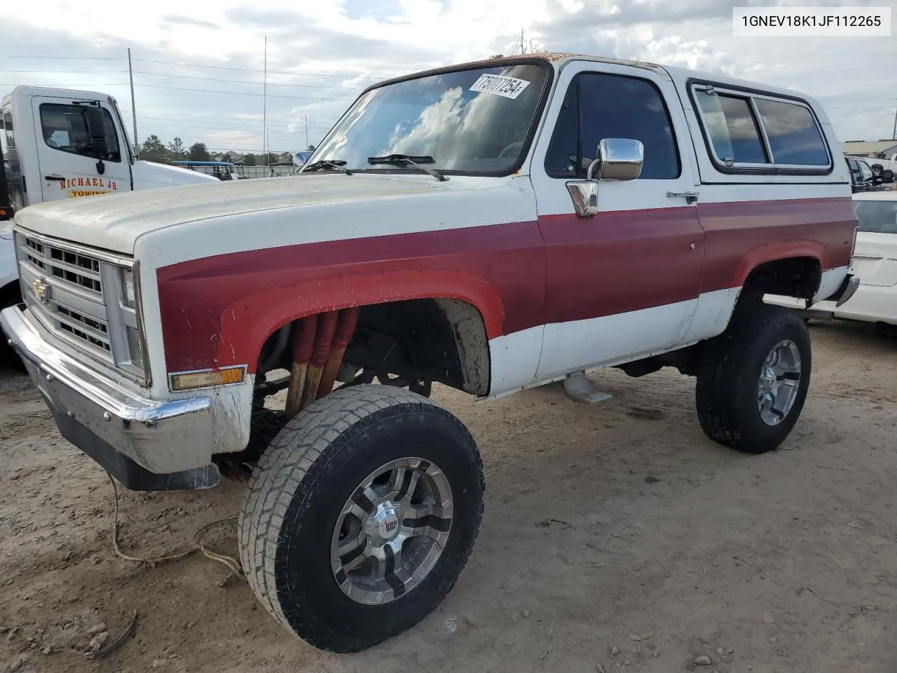 1988 Chevrolet Blazer V10 VIN: 1GNEV18K1JF112265 Lot: 75007254