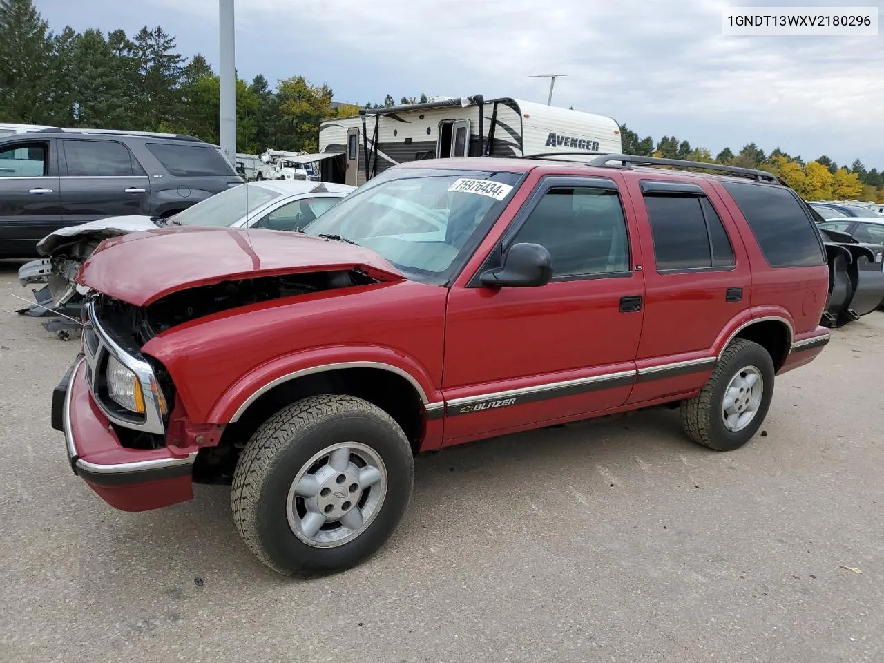 1997 Chevrolet Blazer VIN: 1GNDT13WXV2180296 Lot: 75976434