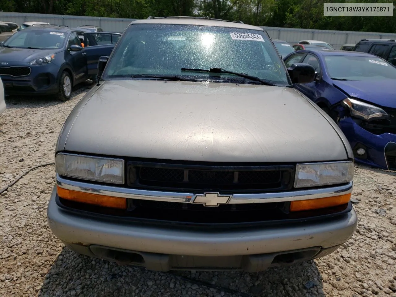 2000 Chevrolet Blazer VIN: 1GNCT18W3YK175871 Lot: 58230204