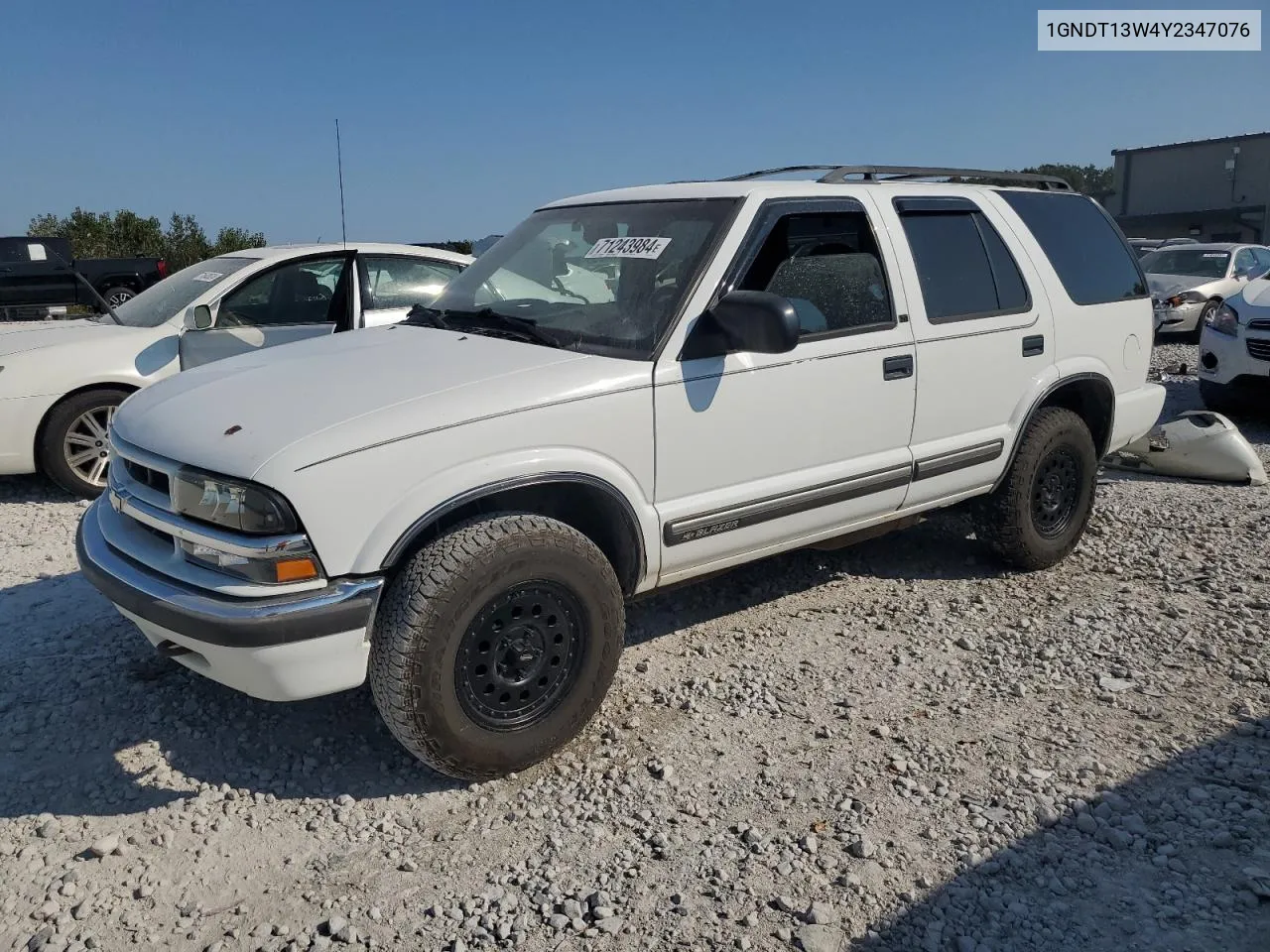 2000 Chevrolet Blazer VIN: 1GNDT13W4Y2347076 Lot: 71243984