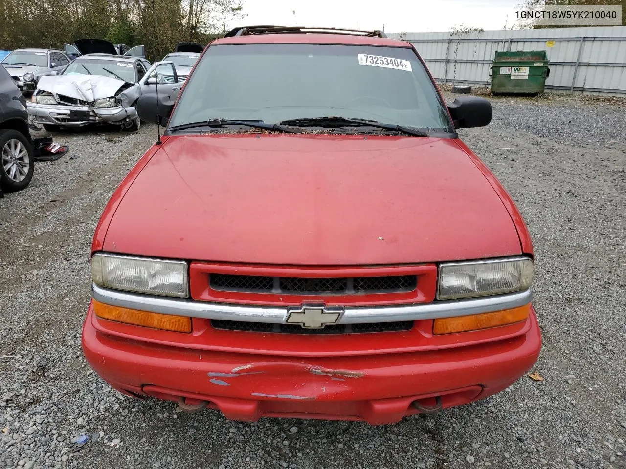 2000 Chevrolet Blazer VIN: 1GNCT18W5YK210040 Lot: 73253404