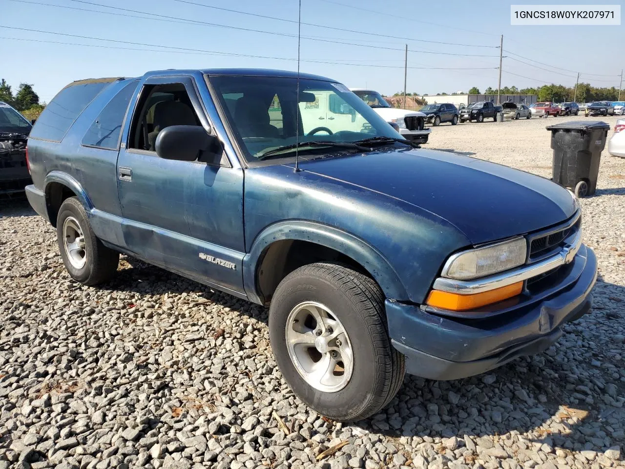 2000 Chevrolet Blazer VIN: 1GNCS18W0YK207971 Lot: 77089384