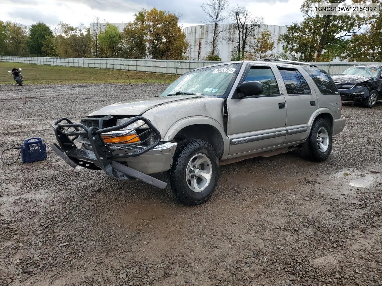 2001 Chevrolet Blazer VIN: 1GNCS13W612154397 Lot: 74453764