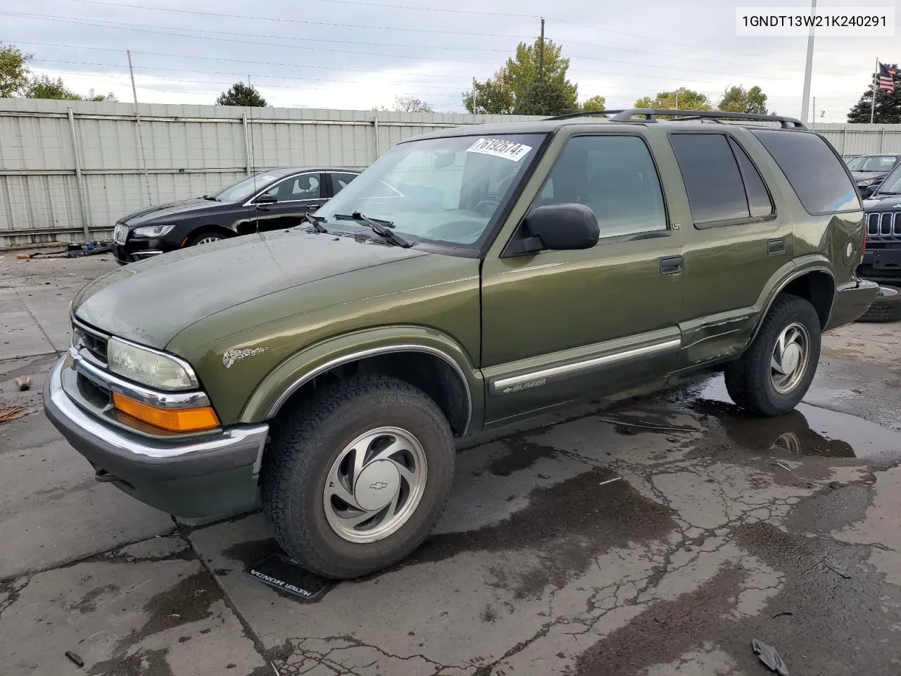 2001 Chevrolet Blazer VIN: 1GNDT13W21K240291 Lot: 76192674