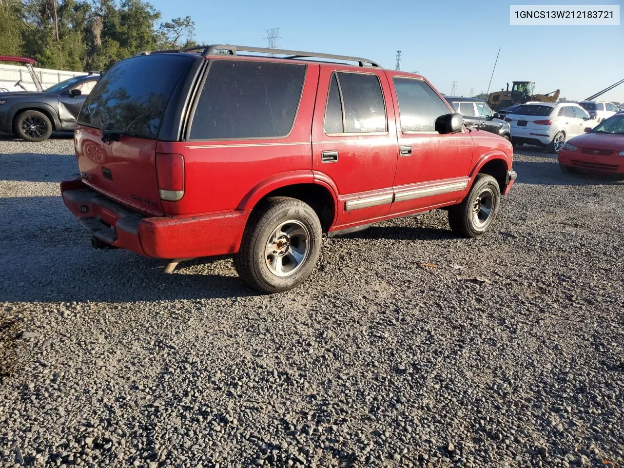 2001 Chevrolet Blazer VIN: 1GNCS13W212183721 Lot: 79634404