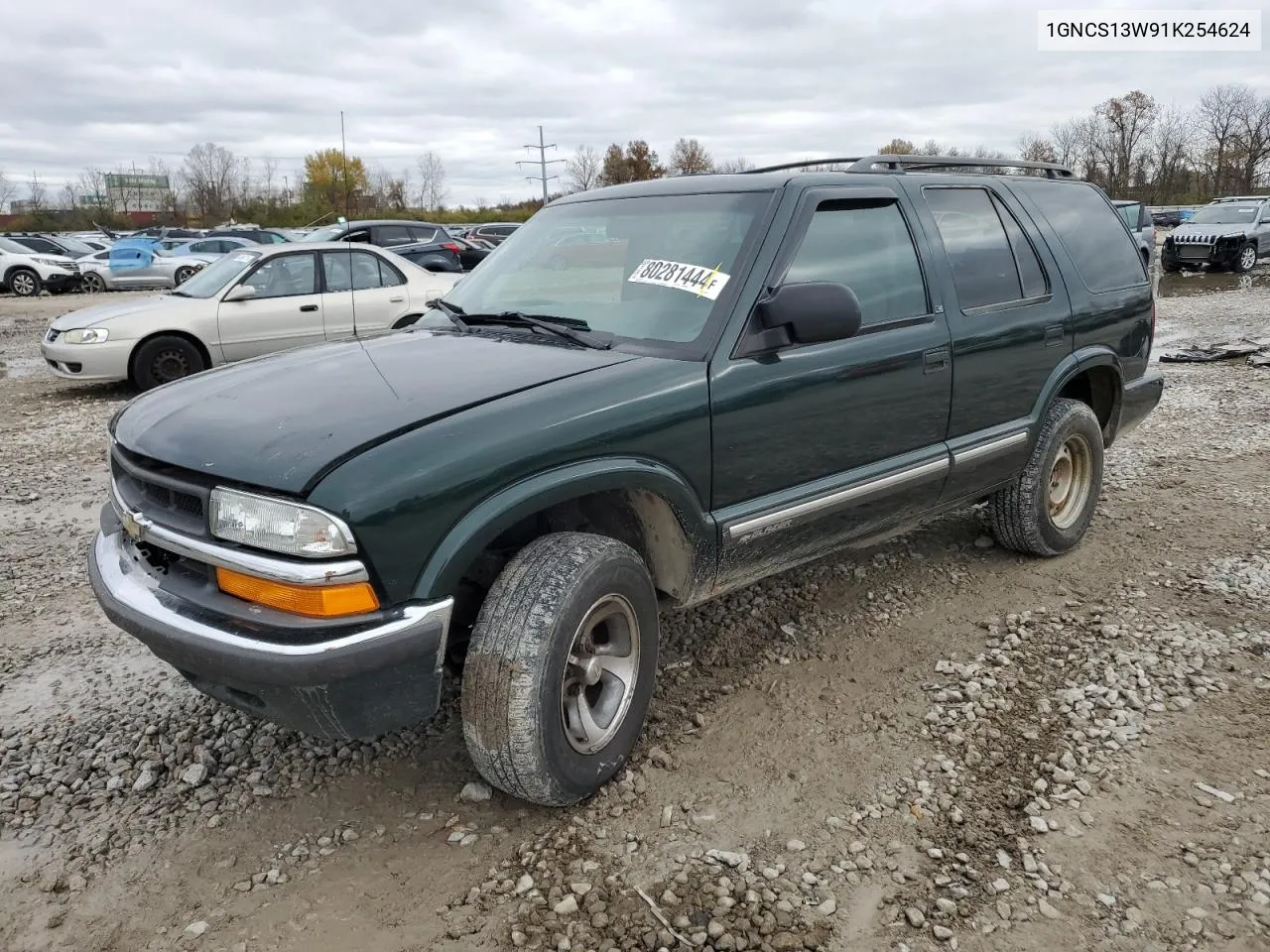 2001 Chevrolet Blazer VIN: 1GNCS13W91K254624 Lot: 80281444