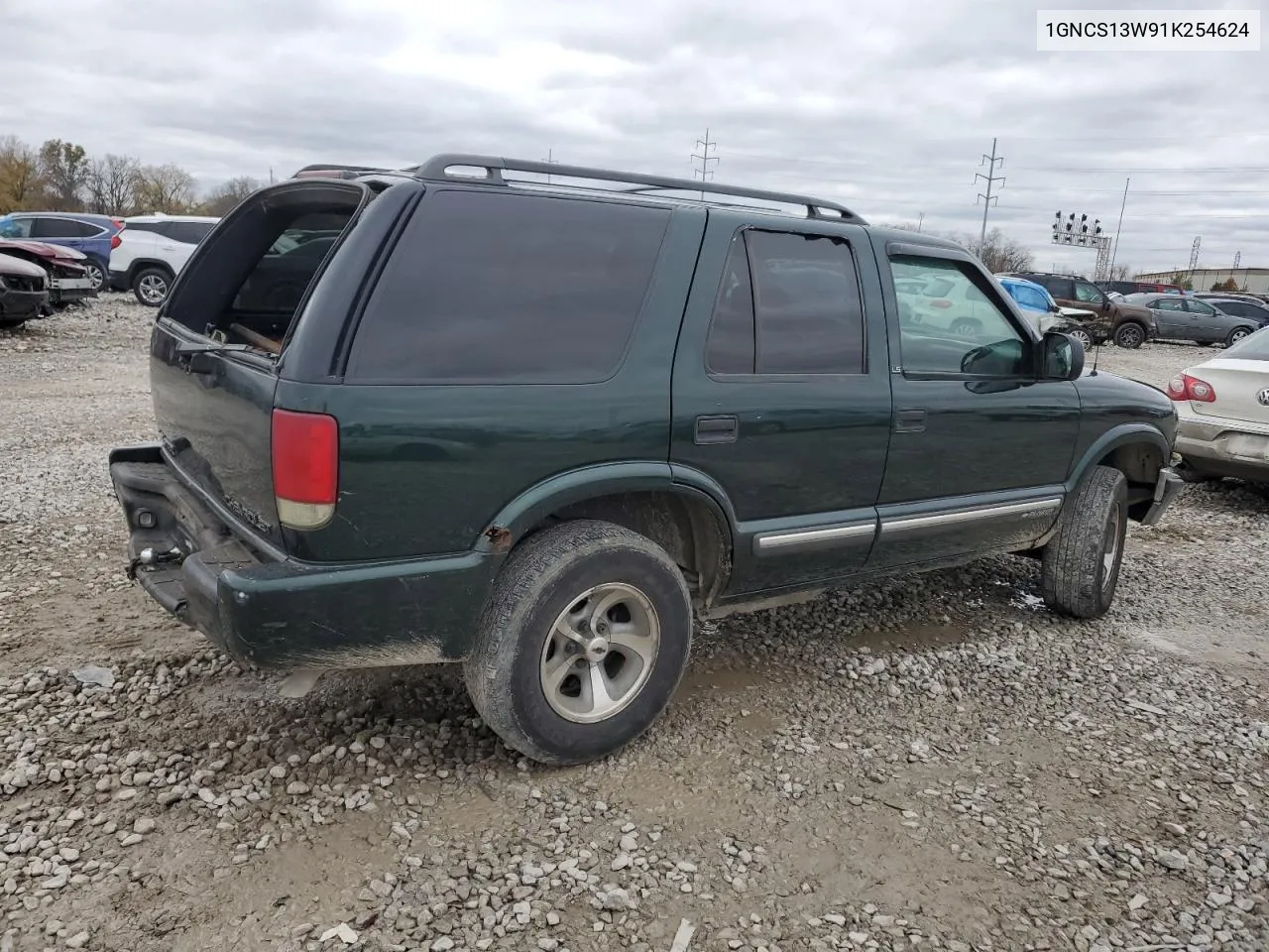 2001 Chevrolet Blazer VIN: 1GNCS13W91K254624 Lot: 80281444