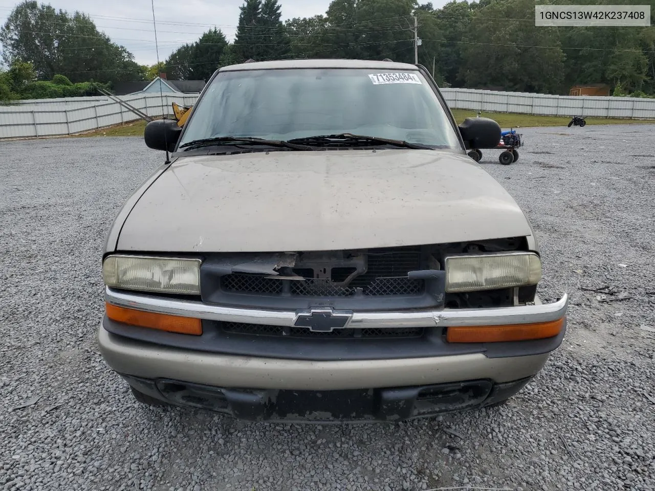 2002 Chevrolet Blazer VIN: 1GNCS13W42K237408 Lot: 71353484